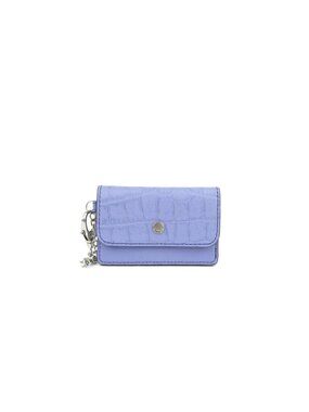 Fossil Periwinkle Croc Embossed Leather Card Case